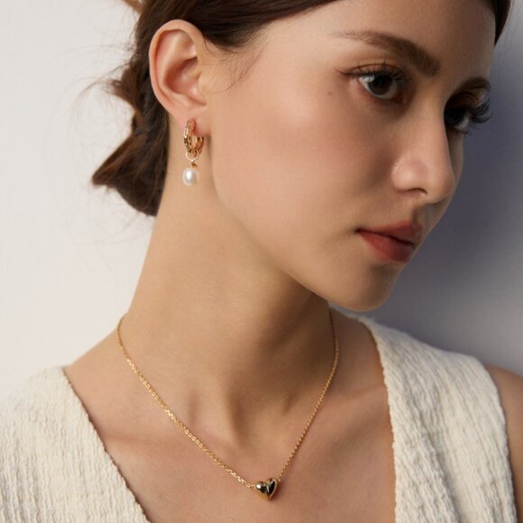 ✨ Artisan Original Convertible Pearl Charm Hoop Earrings | 2-in-1 S925 Gold - Picture 5 of 14